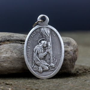 Heilige Maria Magdalena bid voor ons-medaille - patrones van kappers en parfumeurs - Made in Italy