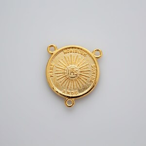 Gold Holy Face of Christ Rosary Center - Latin Five Wounds of Jesus Centerpiece - Lord, Shine Your Face Upon Us image 4