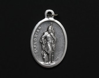 St. Florian Medal - Patron Saint of Fire Fighters and Chimney Sweeps - Made in Italy