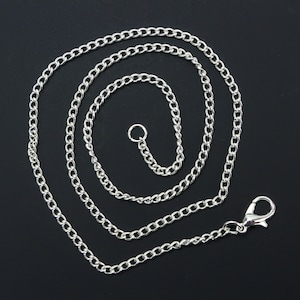 Silver Plated Chain Necklace 18&quot; long with Lobster Claw Clasp
