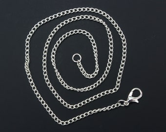 Silver Plated Chain Necklace 18" long with Lobster Claw Clasp