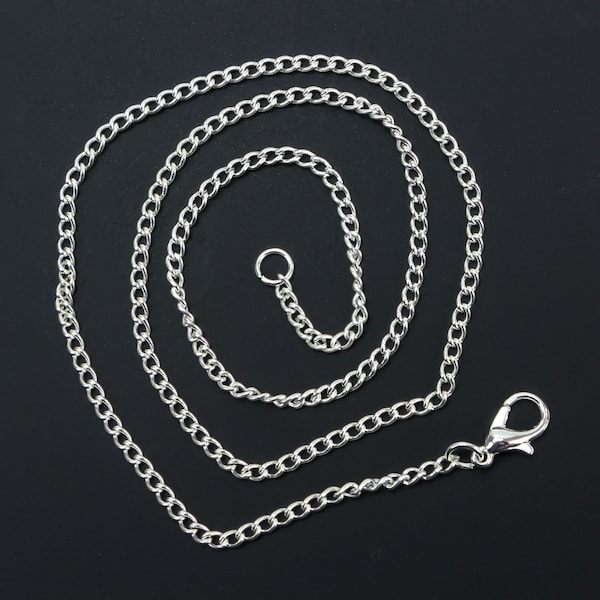 Silver Plated Chain Necklace 18" long with Lobster Claw Clasp