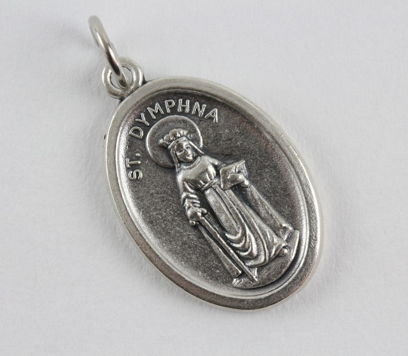 Saint Dymphna Pray For Us Medal Patron of Anxiety, Depression, Mental Health Made in Italy image 6