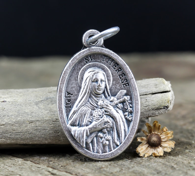 Saint Therese of Lisieux Medal Little Flower of Jesus Patron Etsy