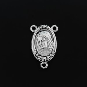 Our Lady of Medjugorje Rosary Center Centerpiece with Relic Soil - Made in Italy