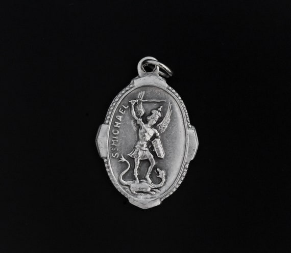 Saint Michael Pray for Us Medal with Deluxe Ornate Border - Patron of Police Officers, First Responders, & Military Personnel