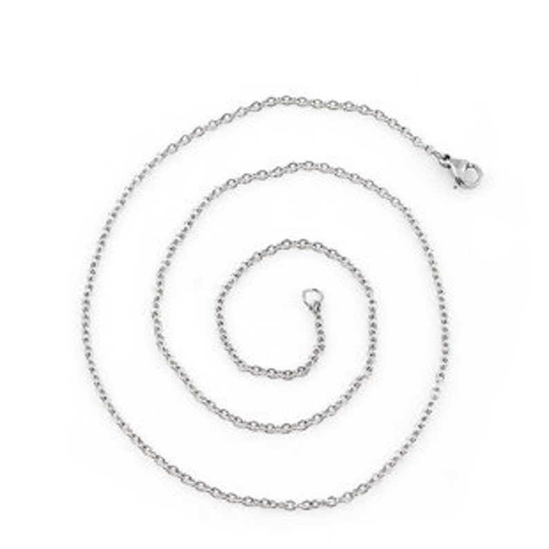 Stainless Steel Link Cable Chain Necklace 45cm 17.71 long with Lobster Claw Clasp image 3