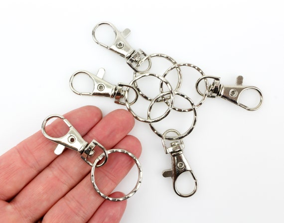 Lobster Clasp Clip Key Ring Keychain Silver Tone for Key Pendant