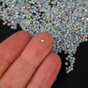 Acrylic Rhinestone Pointed Back Cabochons - Faceted Diamond Front with AB Clear Color, 2mm SS6, One Gram Bag