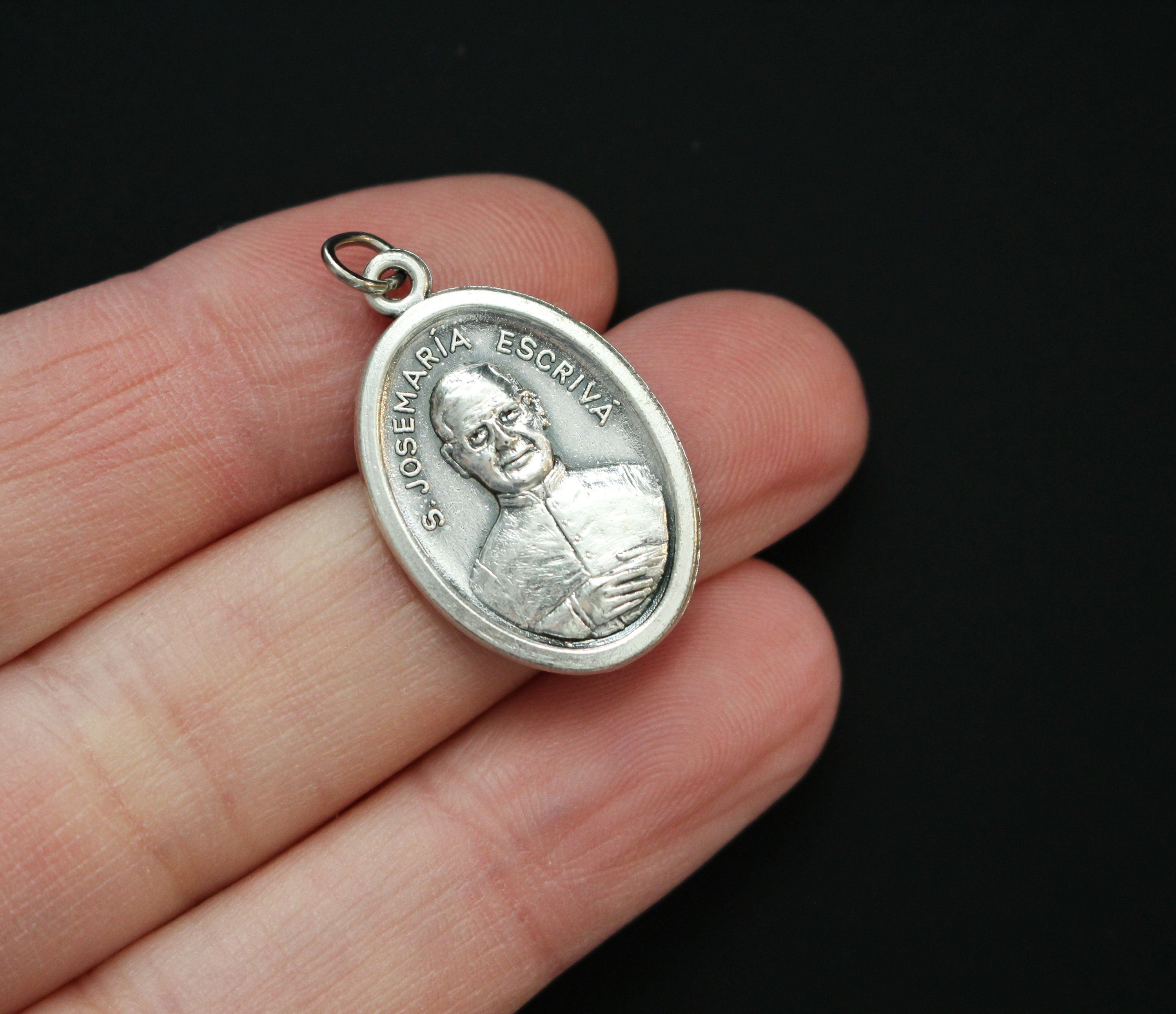 thumbnail image 2 of Silver St. Josemaria Escriva Medal - 3/4" (Patron Saint Of Diabetes) 2 of 9