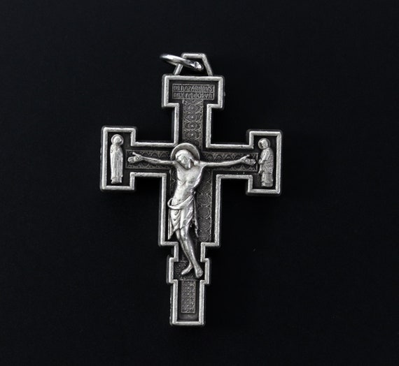 Extreme Humility Crucifix Pendant - Axra Tapeinosis Orthodox Icon of the Commemoration of Great and Holy Friday