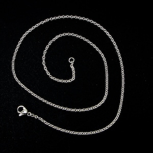 Stainless Steel Link Cable Chain Necklace 45cm (17.71") long with Lobster Claw Clasp