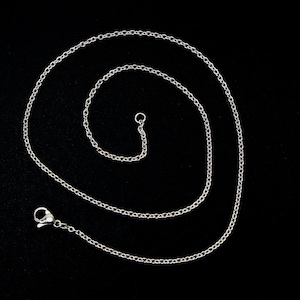 Stainless Steel Link Cable Chain Necklace 45cm (17.71&quot;) long with Lobster Claw Clasp