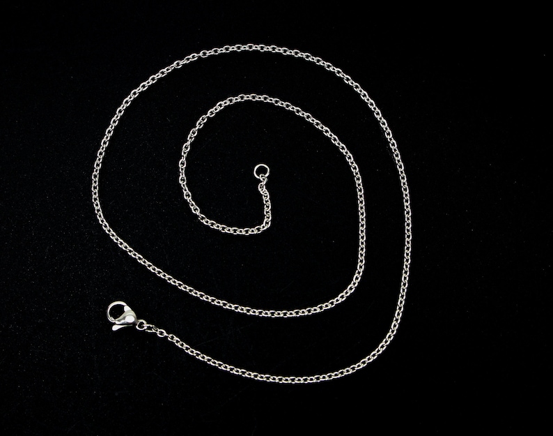 Stainless Steel Link Cable Chain Necklace 45cm 17.71 long with Lobster Claw Clasp image 1