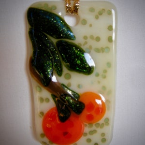 Little Oranges Fused Glass Ornament image 3