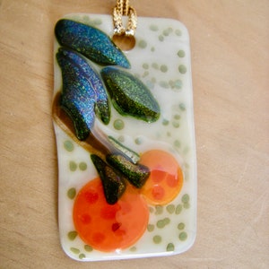 Little Oranges Fused Glass Ornament image 2