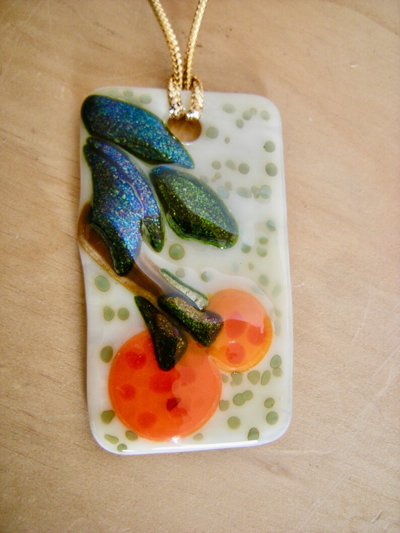 Little Oranges Fused Glass Ornament image 2