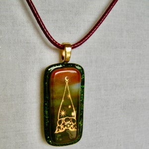 Golden Girl Gnomes Fused Glass Pendants