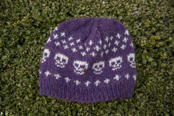 Skull Hat Knitting Pattern, Edgy Colorwork Beanie, Stranded Knitting Design, Cozy Fair Isle Inspired Knit, Instant Download PDF