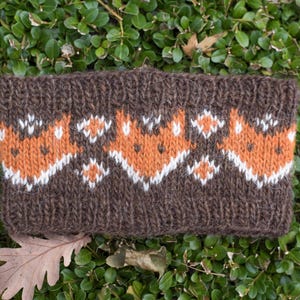 Fox Headband Knitting Pattern, Woodland Animal Ear Warmer, Fair Isle Colorwork Design, Cozy Fall Knitwear, Nature-Inspired Nordic Pattern