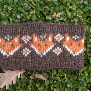 Fox Headband Knitting Pattern, Woodland Animal Ear Warmer, Fair Isle Colorwork Design, Cozy Fall Knitwear, Nature-Inspired Nordic Pattern