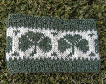 Shamrock Headband Knitting Pattern, Irish Fair Isle Ear Warmer, Celtic Colorwork Headband PDF, Cozy Gift Knit
