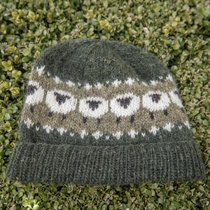 Sheep Hat Knitting Pattern PDF, Stranded Colorwork Beanie, Fair Isle Farm Animal Hat, Adult Winter Wool Knit, Instant Download