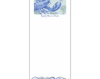 Rarely Blue in Maine Blue Lobster Magnetic Notepad Shopping List with Watercolor Art