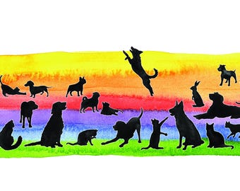 NEW! The Rainbow Bridge Pet Sympathy Card - Single or Set of 4, Watercolor Art Heartfelt Greeting