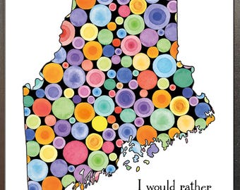 NEW! Maine Sweet Maine Magnet - Watercolor Refrigerator Art Gift