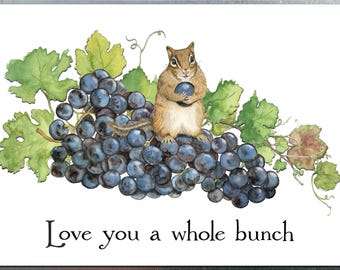 NEW! Whole Bunch Chipmunk Magnet - Watercolor Refrigerator Art Gift