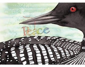 NEW! Peace Loon: Color Swirls Blank Card – Single or Set of 4, Watercolor Art