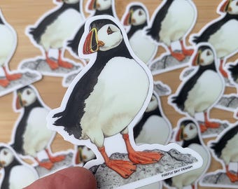 Serenity Puffin Die Cut Vinyl Stickers