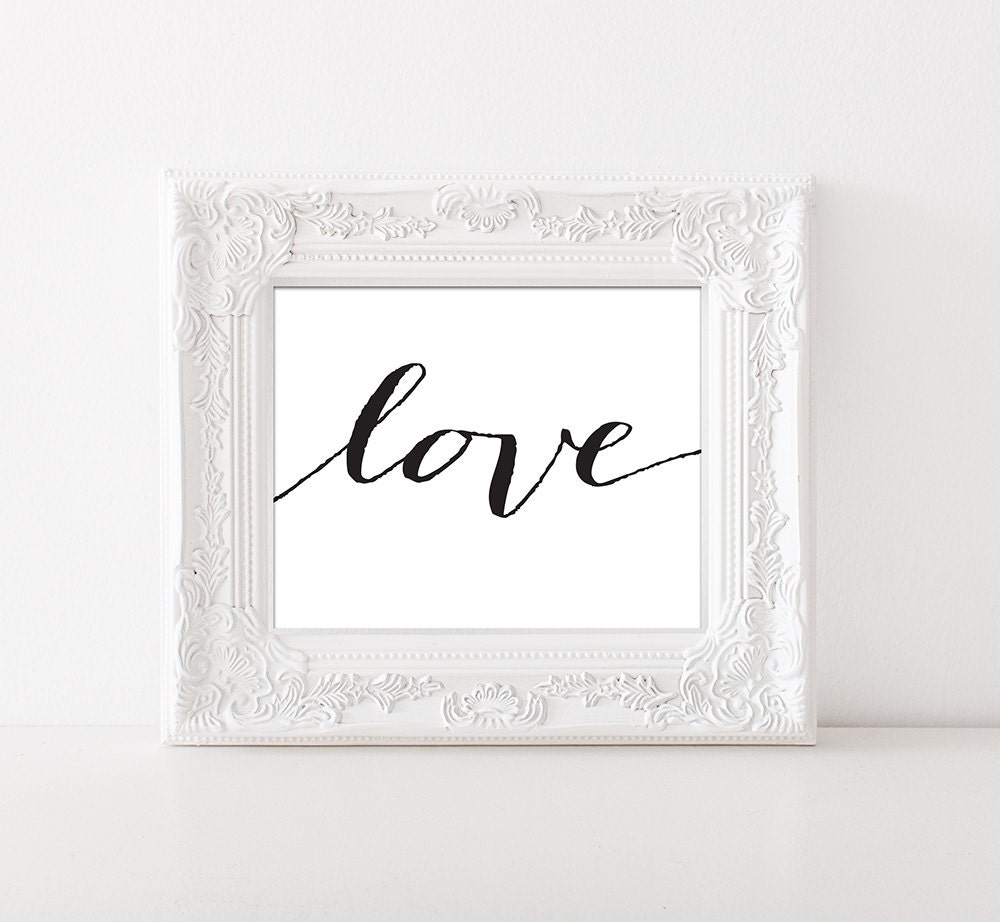 Printable Wall Art Love Wall Art Black and White Love Wall Etsy España