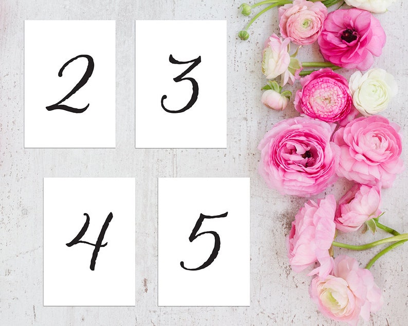 Wedding Table Numbers Printable Printable Table Numbers 110 Etsy