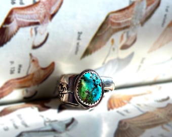 Skyfire Sonoran Ring // size 11 // recycled fork Turquoise