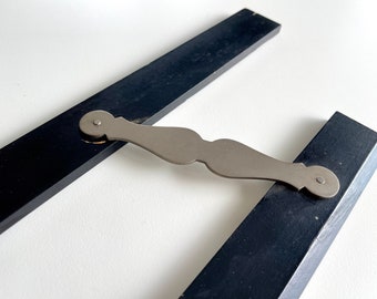 Regla paralela de madera ebonizada vintage de 18” Dibujo Navegación