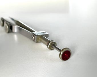Pluma estilográfica vintage K&E Keuffel Esser RED TIP PARAGON de 4 pulgadas con punta abatible para dibujo técnico.