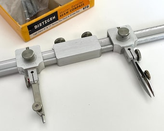 Vintage Dietzgen Master Detailer BEAM COMPASS 970 Aluminum with pen, pencil and divider points