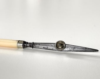 Antique 5-1/2" ruling pen 19th century bone handle England