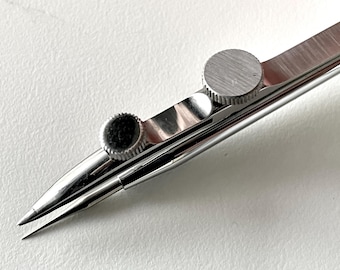 Compás de arco de caída Prazision 94H E en estuche Vintage ¡Excelente!