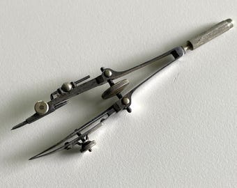 POST Vintage BOW PEN drafting drawing 3-1/2” delicate brass and steel Germany