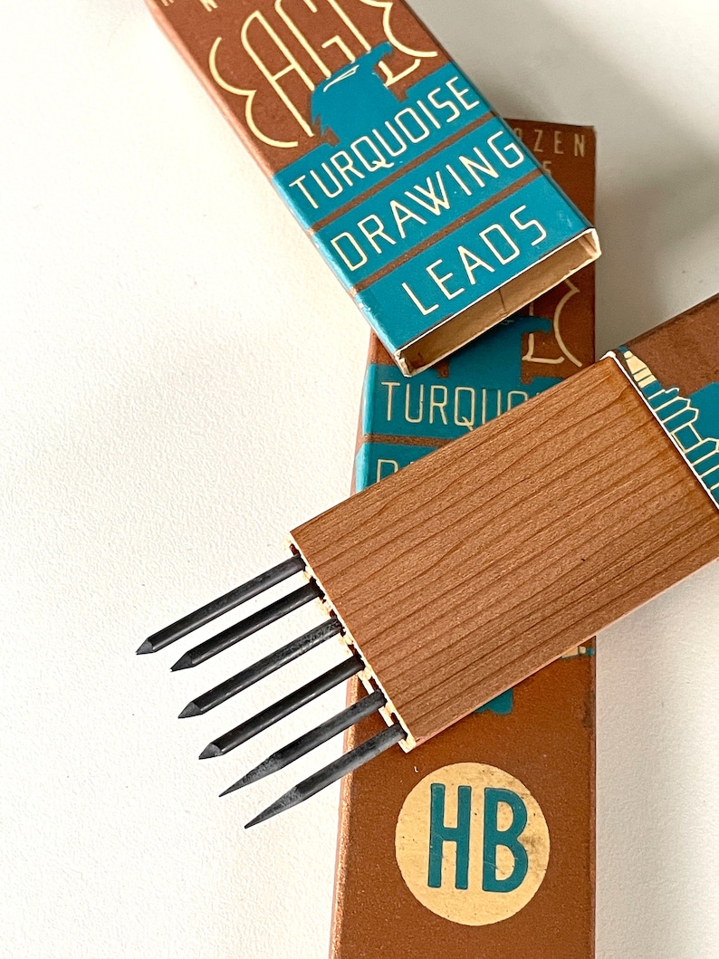 Two Packs of Vintage Eagle Turquoise Drawing Leads No. 2375 Etsy