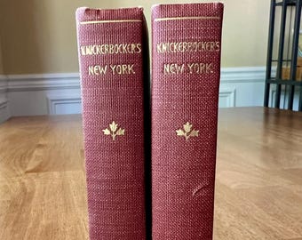 Washington Irving "Knickerbockers New York" Volumes 1 & 2 Pocket Edition Books