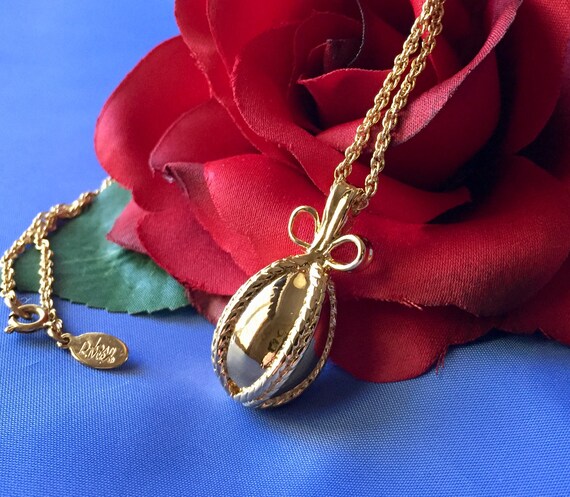 Joan Rivers Vintage Gold Tone Egg Pendant Necklace