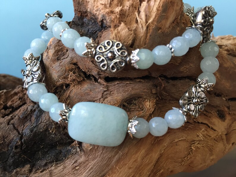 Bahamas Light Aqua Shade Opal Gemstone Beaded Bracelet main image 1