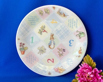 1997 The World of Peter Rabbit Plate with Interactive Counting Game 7"