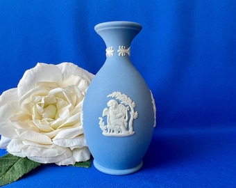 Vintage Wedgwood Blue Jasperware Bud Vase