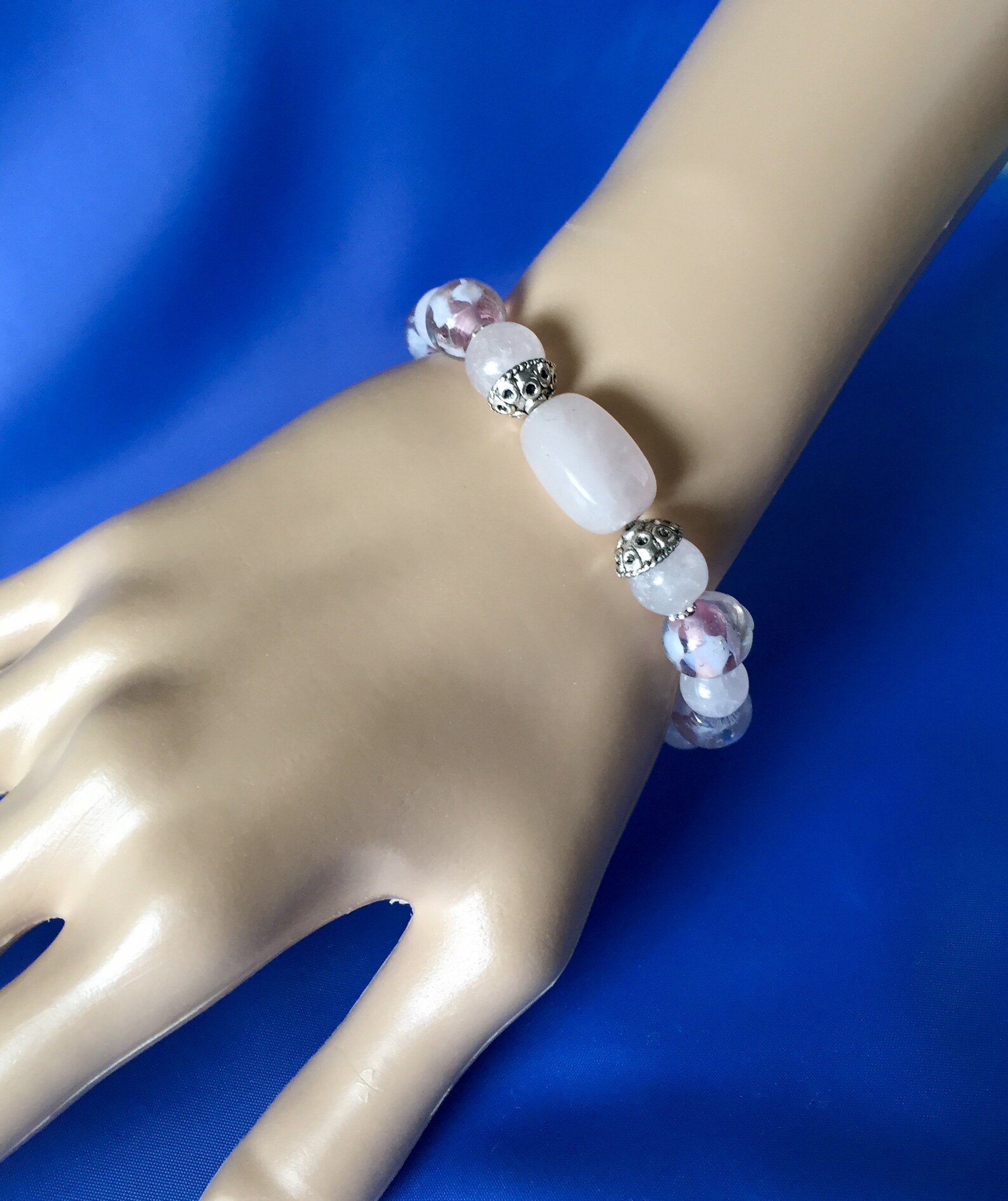 Rose Quartz Bracelet Gemstone Beaded Bracelet Chunky Etsy