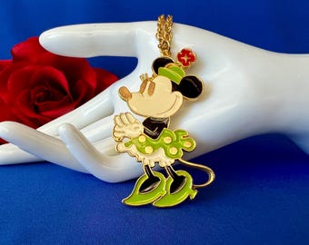 Disney Minnie Mouse Large Enamel Pendant Necklace